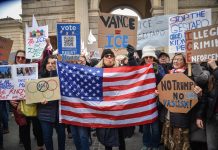 Manifestación en Milán contra la presencia de agentes del ICE estadounidense en los JJ.OO.